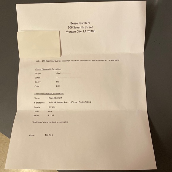 COPY - Size 6 Rose Gold Diamond Engagement Ring - Picture 5 of 5